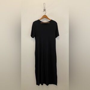 a new day Black Short Sleeve Crewneck Maxi Dress